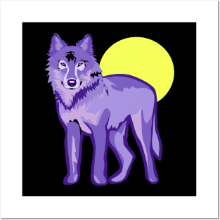 Cool Wolf on Full Moon Posters and Art